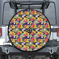 Tropical Alstroemeria Pattern Print Tire Cover With Camera Hole