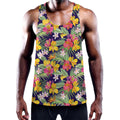 Tropical Alstroemeria Pattern Print Men's Workout Tank Top