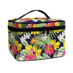Tropical Alstroemeria Pattern Print Travel Makeup Bag