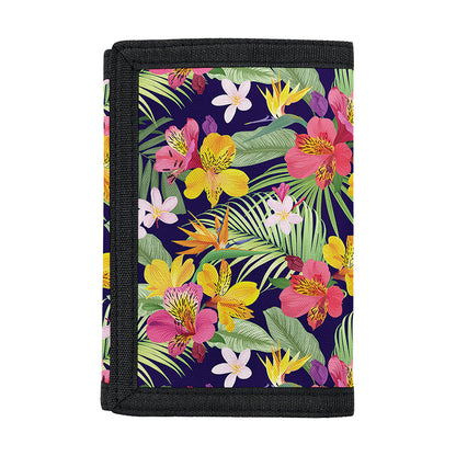 Tropical Alstroemeria Pattern Print Trifold Wallet