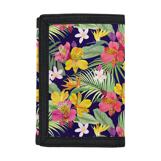 Tropical Alstroemeria Pattern Print Trifold Wallet