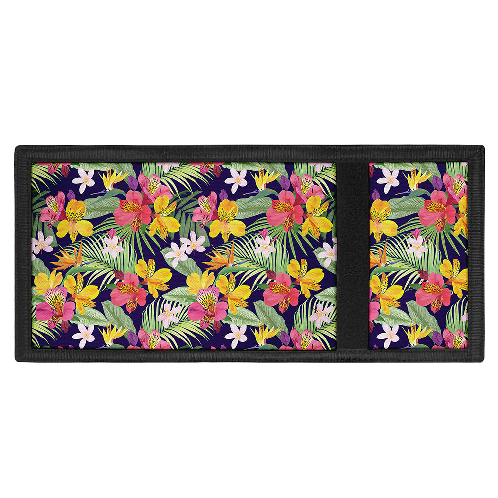 Tropical Alstroemeria Pattern Print Trifold Wallet