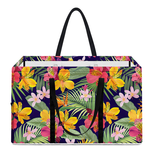 Tropical Alstroemeria Pattern Print Utility Tote Bag