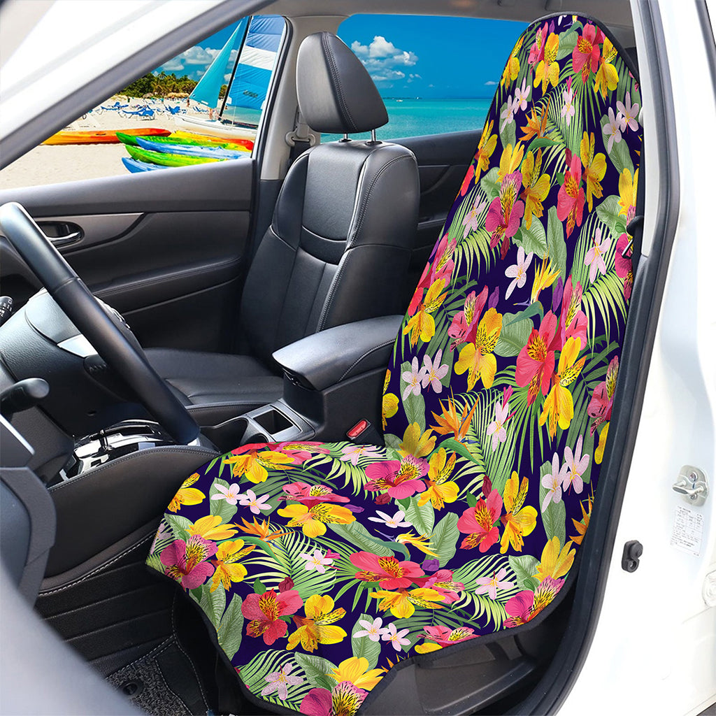 Tropical Alstroemeria Pattern Print Waterproof Car Seat Cover