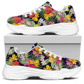 Tropical Alstroemeria Pattern Print White Chunky Shoes