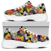 Tropical Alstroemeria Pattern Print White Chunky Shoes