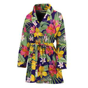 Tropical Alstroemeria Pattern Print Women's Bathrobe