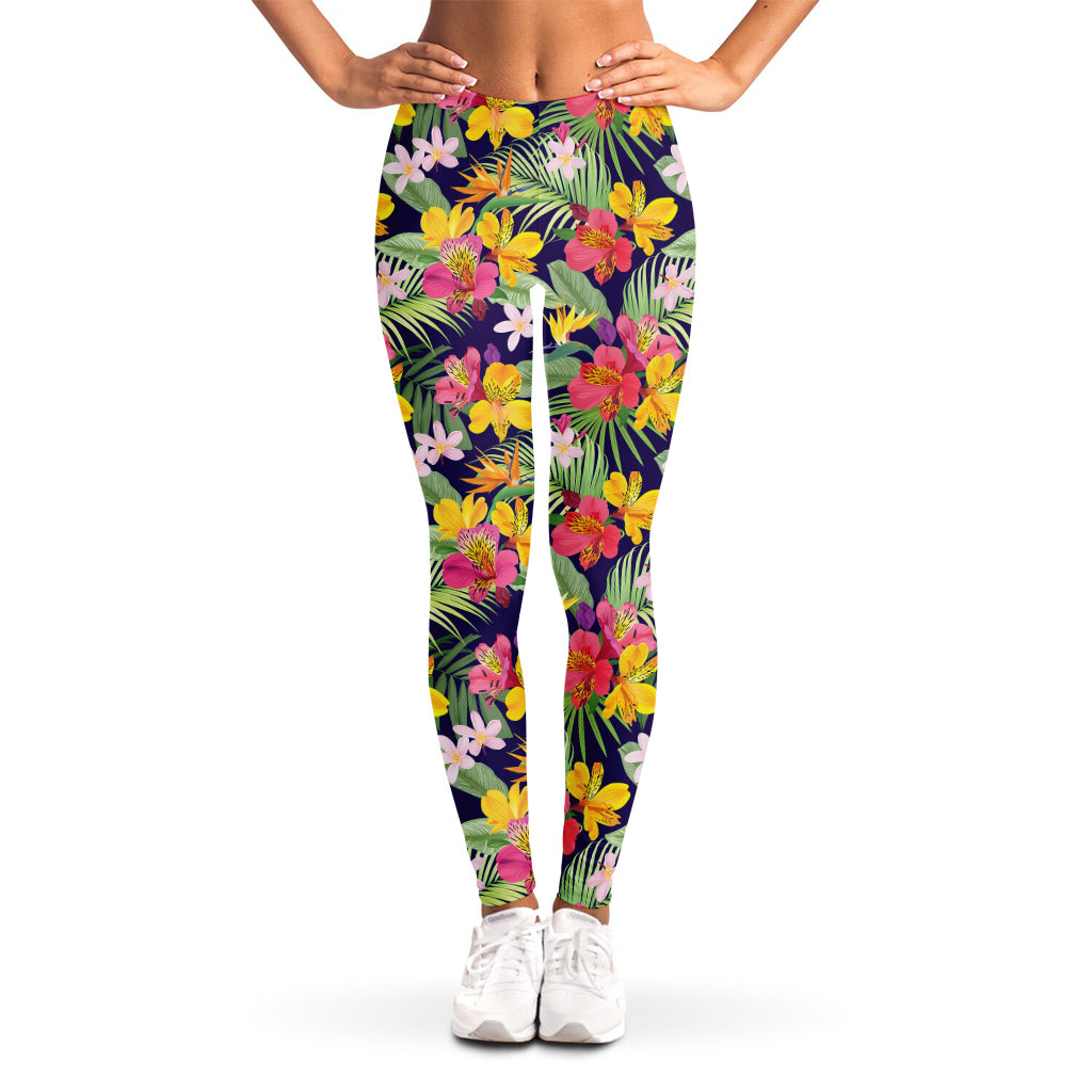Tropical Alstroemeria Pattern Print Women's Leggings