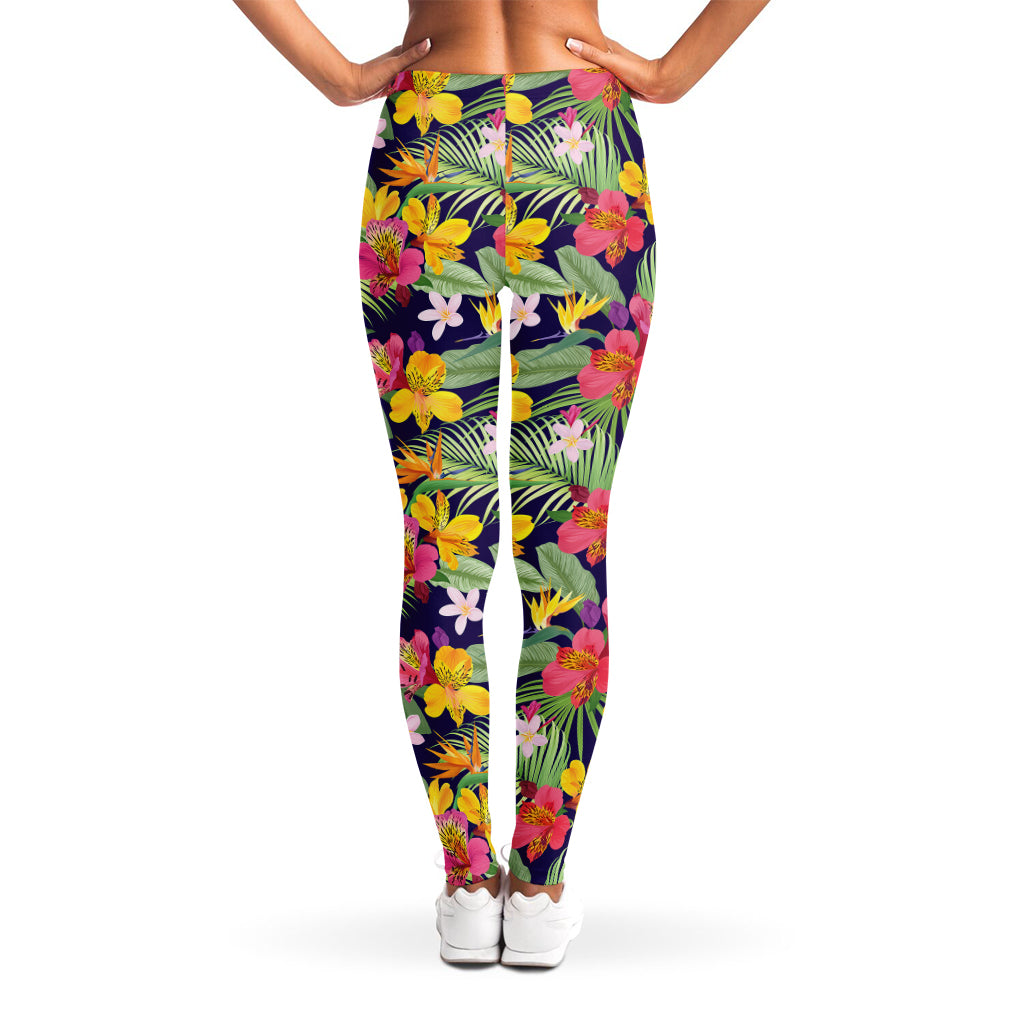 Tropical Alstroemeria Pattern Print Women's Leggings