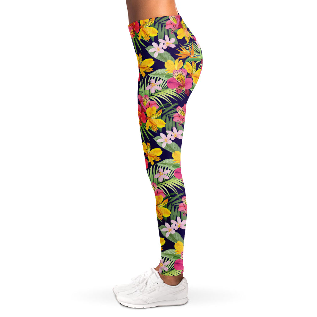 Tropical Alstroemeria Pattern Print Women's Leggings