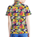 Tropical Alstroemeria Pattern Print Women's Polo Shirt