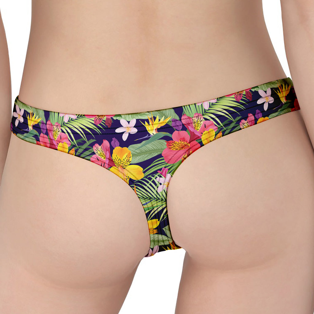 Tropical Alstroemeria Pattern Print Women's Thong