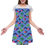 Tropical Aztec Geometric Pattern Print Adjustable Apron