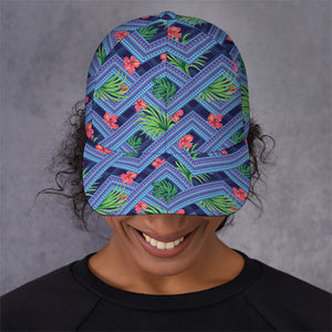 Tropical Aztec Geometric Pattern Print Baseball Cap