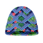 Tropical Aztec Geometric Pattern Print Beanie