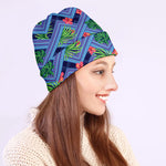 Tropical Aztec Geometric Pattern Print Beanie