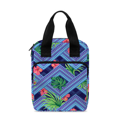 Tropical Aztec Geometric Pattern Print Bible Tote Bag