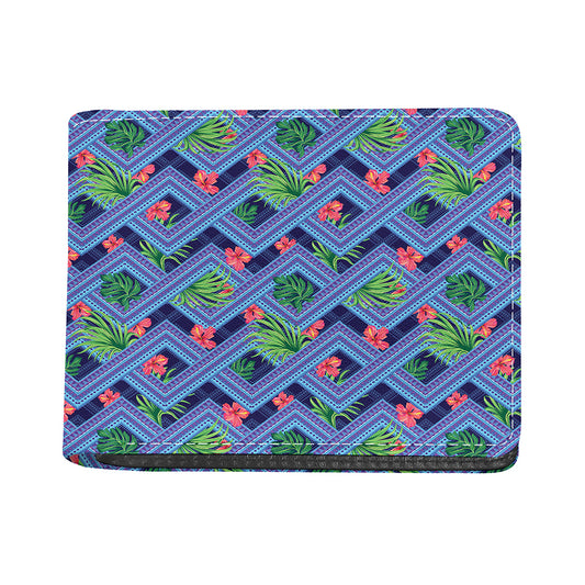 Tropical Aztec Geometric Pattern Print Bifold Wallet