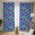 Tropical Aztec Geometric Pattern Print Dimout Pencil Pleat Curtains