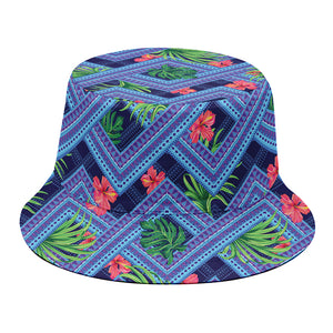 Tropical Aztec Geometric Pattern Print Bucket Hat