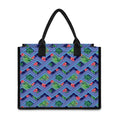 Tropical Aztec Geometric Pattern Print Canvas Tote Bag