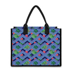 Tropical Aztec Geometric Pattern Print Canvas Tote Bag