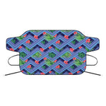 Tropical Aztec Geometric Pattern Print Car Windshield Snow Cover