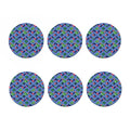 Tropical Aztec Geometric Pattern Print Coaster Set