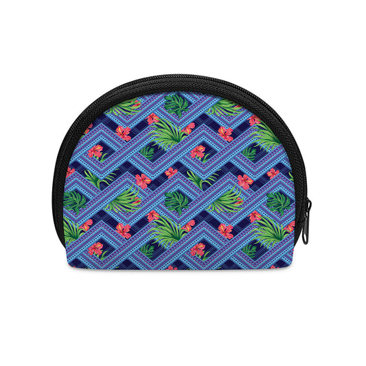 Tropical Aztec Geometric Pattern Print Coin Purse