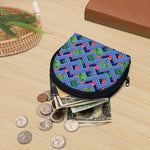Tropical Aztec Geometric Pattern Print Coin Purse