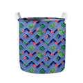 Tropical Aztec Geometric Pattern Print Collapsible Laundry Basket
