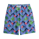 Tropical Aztec Geometric Pattern Print Cotton Shorts