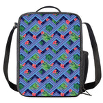 Tropical Aztec Geometric Pattern Print Crossbody Lunch Bag