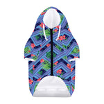Tropical Aztec Geometric Pattern Print Dog Zip Up Hoodie