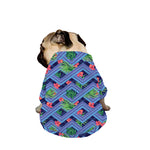 Tropical Aztec Geometric Pattern Print Dog Zip Up Jacket