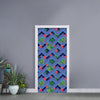 Tropical Aztec Geometric Pattern Print Door Sticker