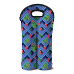 Tropical Aztec Geometric Pattern Print Double Neoprene Wine Tote