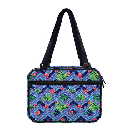 Tropical Aztec Geometric Pattern Print Double Strap Bible Bag
