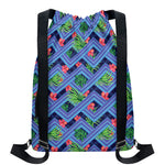 Tropical Aztec Geometric Pattern Print Drawstring Backpack