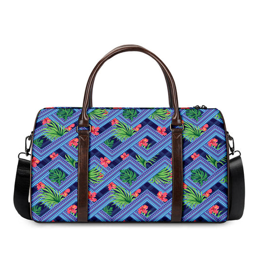 Tropical Aztec Geometric Pattern Print Duffle Bag