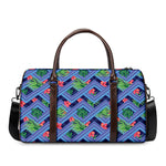 Tropical Aztec Geometric Pattern Print Duffle Bag