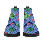 Tropical Aztec Geometric Pattern Print Flat Ankle Boots