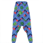 Tropical Aztec Geometric Pattern Print Hammer Pants