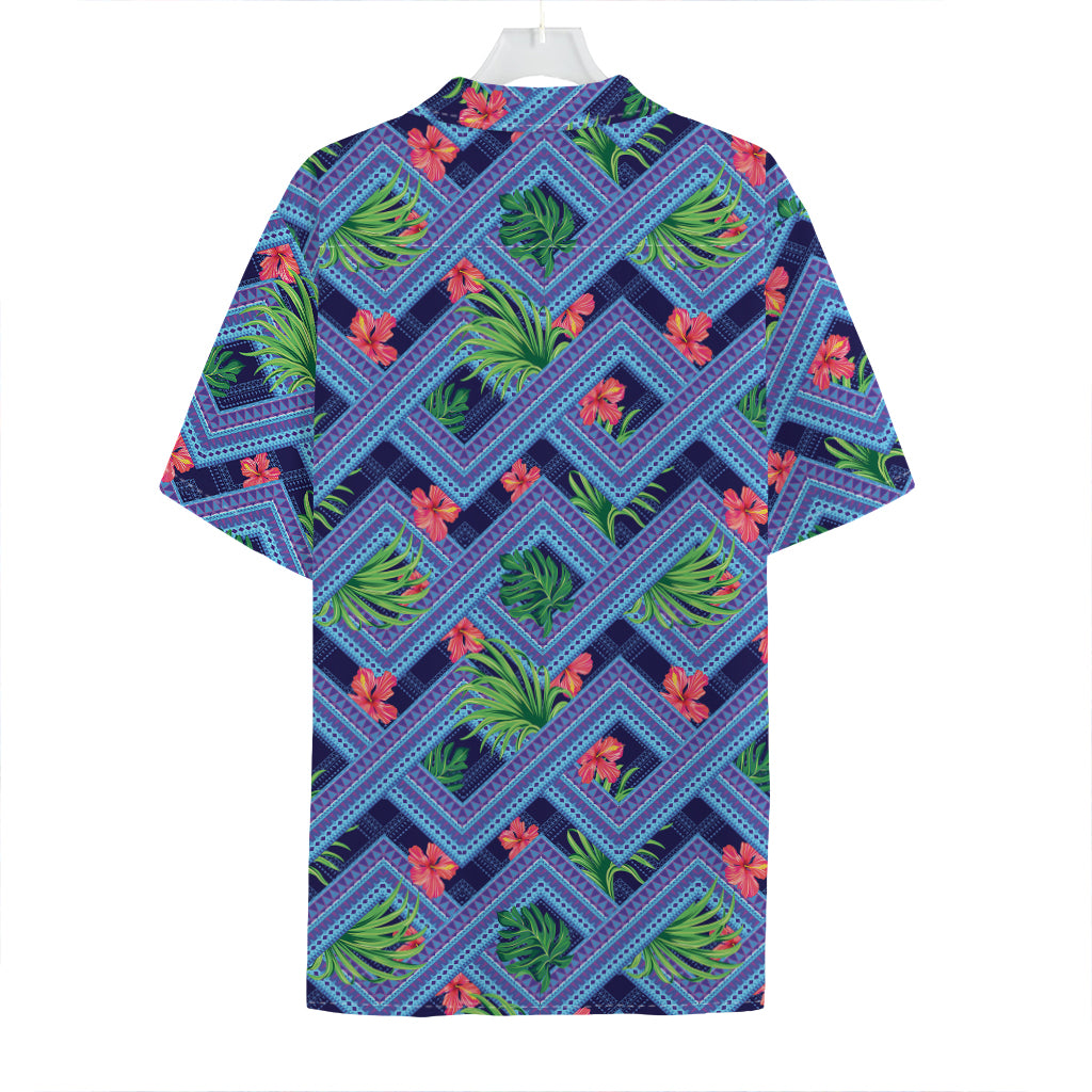 Tropical Aztec Geometric Pattern Print Hawaiian Shirt