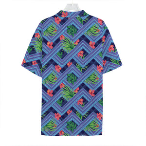 Tropical Aztec Geometric Pattern Print Hawaiian Shirt