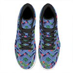Tropical Aztec Geometric Pattern Print High Top Leather Sneakers