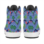Tropical Aztec Geometric Pattern Print High Top Leather Sneakers