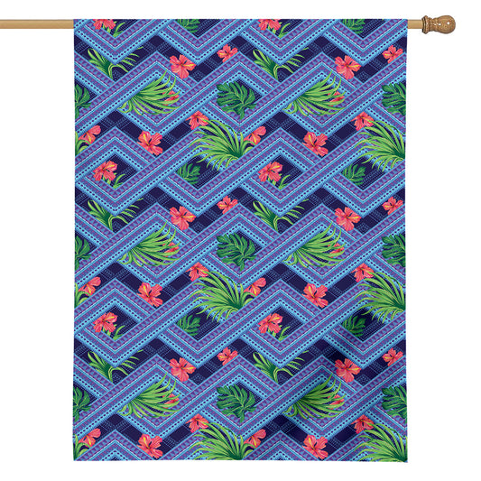 Tropical Aztec Geometric Pattern Print House Flag