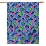 Tropical Aztec Geometric Pattern Print House Flag
