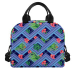 Tropical Aztec Geometric Pattern Print Insulated Lunch Bag